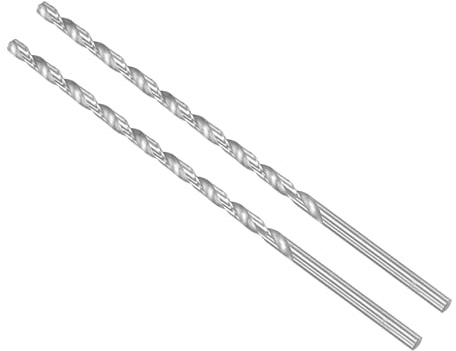 CoCud Extra långa höghastighetsstål spiralborr, diameter 8 mm längd 250 mm rak borr twist jobber för metall trä plast aluminium, 2 st