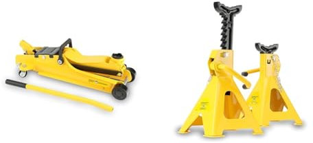 Stanley Voiture STMT81251-1 Cric, Jaune (Gris) & STMT81255-1 Paire de chandelles, Noir