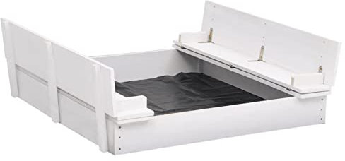 Homgoday Arenero Infantil de Madera de Abeto Blanco 95x90x15 cm arenero niños Exterior arenero niños