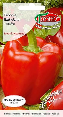 Verdica Balladyna Peperoni Capsicum annuum - Carne densa croccante, maturazione medio-precoce, ideale per tunnel e campi, varietà ad alto rendimento, facile da coltivare, 100 semi (0,5 grammi)