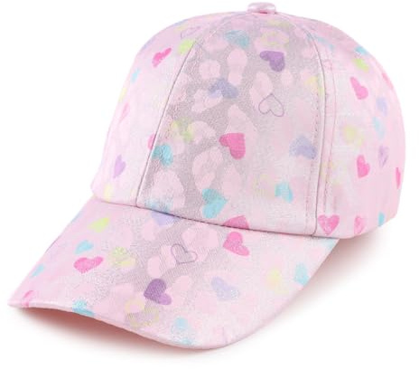 MniJiza Barnkeps flicka sommar solhatt för flickor blommig katt fjärilar keps baby, Rosa hjärta, 4-8 �r