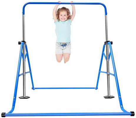 Barra de gimnasia para niños, altura ajustable, barra de gimnasia plegable, barra de gimnasia para interior, barra de ejercicios para interiores, 3 – 8 años, equipo de entrenamiento, para patadas