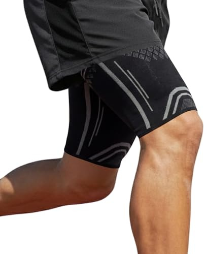 NuCamper 1 Par Soporte Muslo para Hombres y Mujeres, Transpirable Manga de Compresión de Muslo, Antideslizante Elásticas Deportiva Muslera para Recuperación Esguince Cuádriceps Lesiones Isquiotibiales