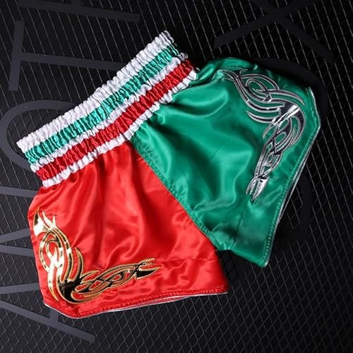 Yuanpgky Anotherboxer - Pantaloncini da Muay Thai per uomo e donna, pantaloni da combattimento per MMA, con elastico in vita, misto fibra di poliestere, abbigliamento sportivo traspirante per