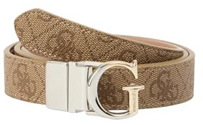GUESS cinturón Adjustable & Reversible Pant Belt H25 W85 Latte Logo marrón claro recortable reversible