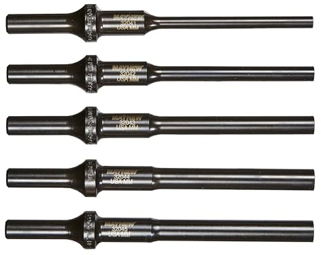 Mayhew Tools 32040 Pneumatic Pin/Drift Punch Set, 5-Piece, Black Oxide Finish