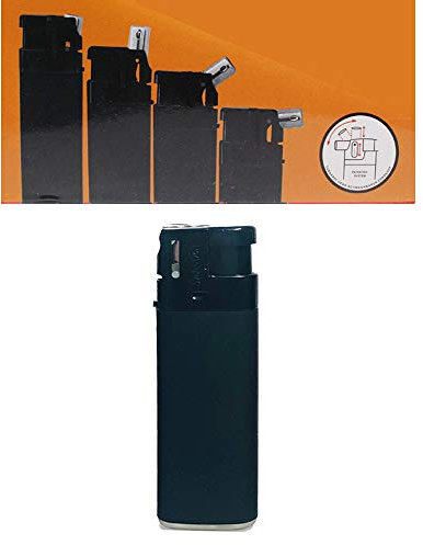 Mechero modelo Sidekick Rubber Color como mechero normal o pipa, 3 posiciones ajustables 0, 45 y 90 grados, superficie suave al tacto sedoso (negro (1 mechero)