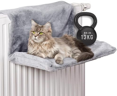 Gehanico Katzenbett für Heizungen Fenster Kuschel Heizungsbett | Katzenhängematte für Heizungen HEIZKÖRPERLIEGE für Katzen Heizungsbett für Katzen mit entfernbarer Einlage