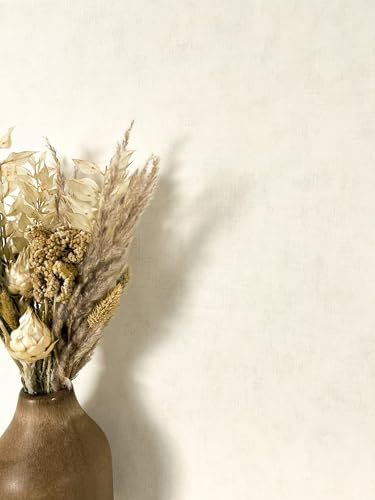 Newroom Tapete Weiß Vlies Leinenoptik - Modern Uni Textilstruktur für Wohnzimmer Schlafzimmer Küche Flur Büro