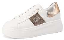 QUEEN HELENA Scarpe da Ginnastica Platform Sneakers con Strass Donna X31-12 (Oro, Sistema Taglie Calzature EU, Adulto, Donna, Numero, Media, 37)