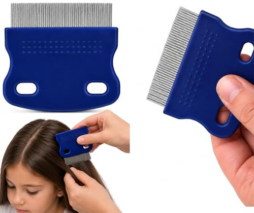 TEMPERIA Pettine per pidocchi per donne, uomini e bambini, per lendini, forfora e uova di pidocchi, pettine per la rimozione delle bugie per la testa, design ergonomico e di alta qualità (colori