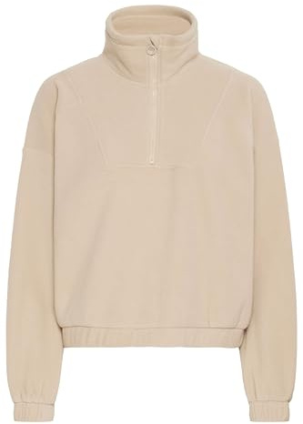 NORTH BEND NBConza Fleecepullover atmungsaktiv modischer Troyer-Pullover mit Stehkragen, Größe:38, Farbe:Simply Taupe (1136)