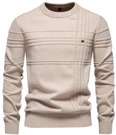 Générique Pull col Rond Homme Pulls Manches Longues Chaud Pull Uni Chandails Homme Pullover Sweater Basique Casual Slim fit (1,M)