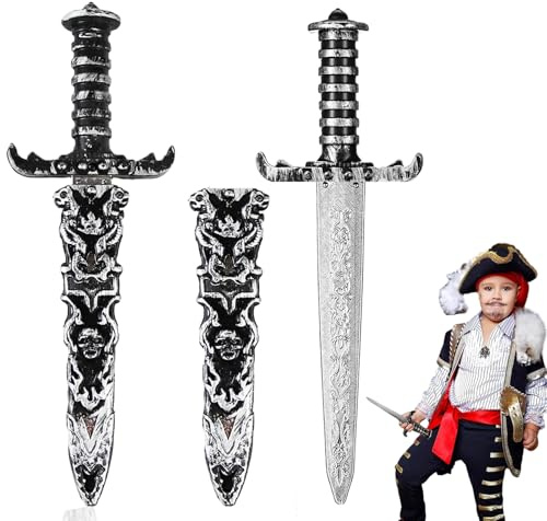 LuyoNova 2 Pezzi Spade di Plastica Spada di Plastica, Halloween Spade,Spada Giocattolo, per Oggetti Scena Festa Pirata Costume Pirata