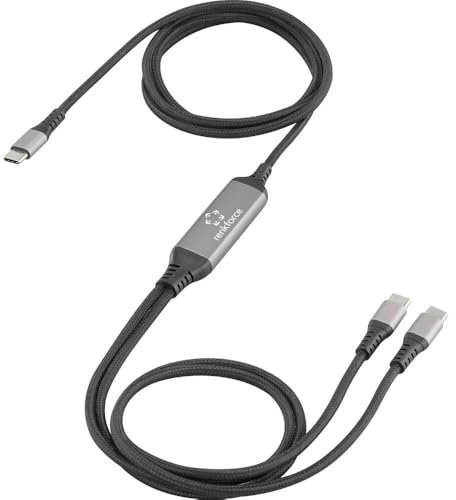 Renkforce USB-C® Y-Kabel USB 2.0 USB-C® Stecker 1.50 m Schwarz RF-6721084