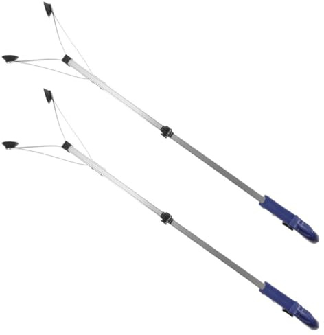 Toyvian Pinza 2 Pezzi in Lega di Alluminio Raccogli Rifiuti Pieghevole Leggera e Resistente, Utensile Multiuso per Pulizia Casa e Giardino, per Anziani e Disabili