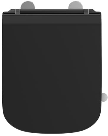 SREWOHS PRO Toilettensitz mit Absenkautomatik, Q Form, Duroplast, Schwarz