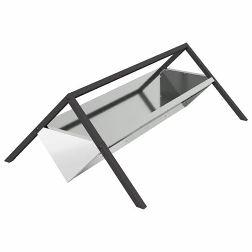 Teenpull fodertråd för husdjur silver av galvaniserat stål 111 x 76 x 38 cm, väderbeständig, med stor kapacitet, perfekt för nötkreatur, får, getter, mångsidig för inomhus- och utomhusbruk