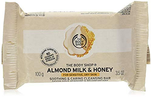 The Body Shop Almond Milk & Honey Soap Bar, Cleansing Bar Soap for Sensitive, Dry Skin, 3.5 oz.