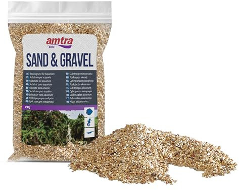 Amtra Amber Fine - Aquarium sand, freshwater and marine aquarium bottom, natural, non-toxic, 1-2MM/2KG