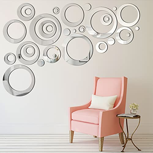 32 Pièces Réglage Miroir Acrylique Amovible Sticker Mural Decal Maison Décoration (Style 4)
