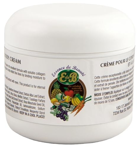 Essence de Beaute Collagen + Vitamin E Face and Body Cream 4oz (Including Mini Pompeia Bottle, 1.9L)