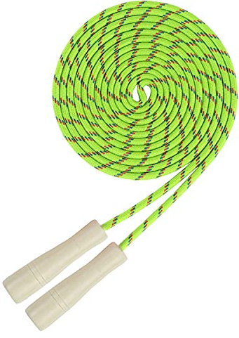 4,8 m langes Springseil für Kinder, verstellbares doppeltes niederländisches Springseil mit Holzgriff, Multiplayer-Team-Springseil für Outdoor-Spaß, Schulsport, Partyspiel, Geburtstagsgeschenk (grün)