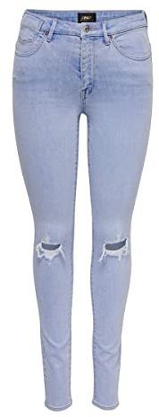 ONLY Women's ONLFOREVER HIGH HW Dest SK DNM GEN327 Jeanshose, Light Blue Denim, L / 32L
