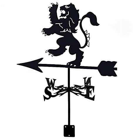 EICOFF Sagome di Leone Banderuola in Metallo Giardino sul Tetto Montare Cortile Decorazione Banderuola Strumento di misurazione Fattoria Scena Casa Banderuola all'aperto Artigianato Indicatore di d