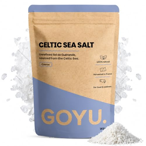 Cupplement - Celtic Sea Salt 1KG - Grovt Celtic Sea Salt - Grovt Salt - För Saltkvarn - Inte Ekologiskt, Fleur de Sel, Himalaya, Himalayasalt, Ekologiskt eller Fina Mineraler - Herbamare - Havssalt