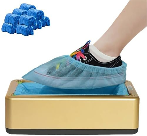 Lnlscle Shoe Cover Machine, Automatic Boot Wrapping Machine with 100pcs Disposable Plastic Shoe Bags, Shoe Cover Dispenser for Indoors Home Office Factory Shops Hospital