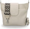 BRISE Umhängetasche Damen Echtes Leder ELLIE Handgemachte Crossbody Bag mit Ledergurt + Optionalen Breiten Gemusterten Riemen 6 Fächer Wasserdichte Schultertasche Made in Italy (Beige - 4)