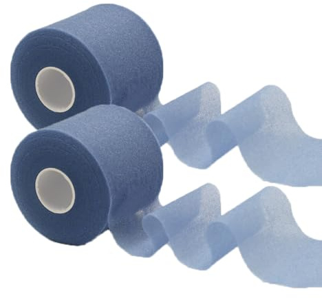 2 rotoli di nastro sportivo in schiuma, 7 cm x 27 m, bendaggio elastico, non adesivo, da baseball, in gommapiuma, per caviglie, polsi, mani, ginocchia (blu)