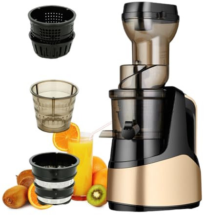 Exprimidor centrífugo,1000ML Licuadora portátil,Separación de orujo y zumo/Tasa de licuado superior al 90% para fruta de la pasión Limón Naranja Peras,Brown