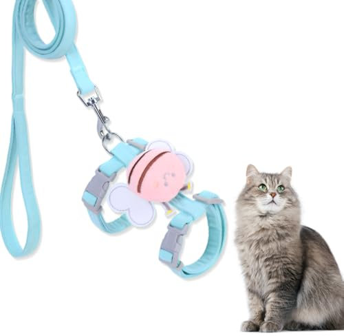 XYTAHDM Katzengeschirr 120cm mit Leine verstellbar Ktierendgeschirr Katzengeschirr mit Leine Ausbruchsicher für Katze ausbruchsicher Brustgurt Cat Harness für Outdoor Training Gehen(für 4-7.5kg)