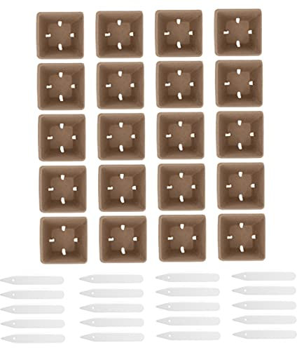HANABASS 1 Ensemble Pots de Germination Recyclé de Godets de Culture pour Plantes Étiquettes Incluses pour Démarrage de Semences Jardinage