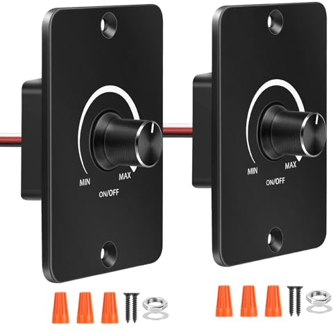 DC 12V PWM LED Dimmer, 12V Dimmer Schalter 2-Stück, RV Licht Dimmer High Side PWM Dimmer Schalter für Boot Camper Anhänger Van LKW Autos, funktioniert mit LED-Leuchte, Halogen, Glühbirne, Strip Lights