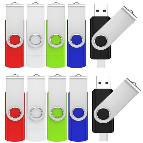ABLAZE 16 GB USB C-sticka 10-pack, OTG USB 2.0 typ-C USB-minne | 16 GB Dual Typ-C-Stick kompatibel med iPhone 16/15, Android-smartphones, datorer, surfplattor, Mac, iPad, PC