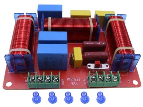 Durlo Crossover per altoparlanti HiFi a 3 vie da 400 W regolabile da 4 a 8 Ohm, divisore di frequenza alto e basso con filtro per alti e bassi.