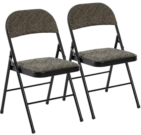 DUMOS Padded Folding Chairs 2 Pack, Dining Patio Chairs, Outdoor Home