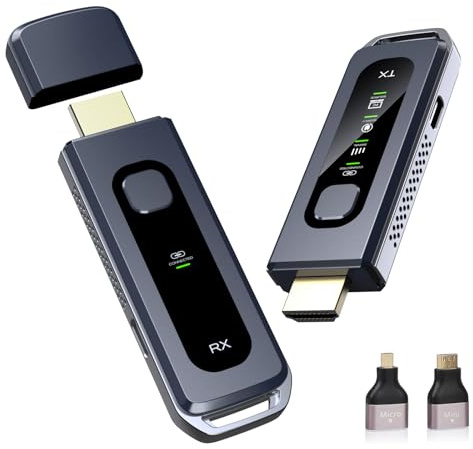 Wireless HDMI Transmitter and Receiver 328FT/100M, LED Display, 4K Input & Output, 5.8G+2.4G Dual Band, Wireless HDMI Extender Auto Pairing for TV/Laptop//Monitor/Projector