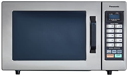 Panasonic NE-1054F Compact Light-Duty Countertop Commercial Microwave Oven with 10 Programmable Memory and Touch Screen Control, Countertop Microwave Oven, 1000W, 0.8 Cu. Ft, Stainless Steel