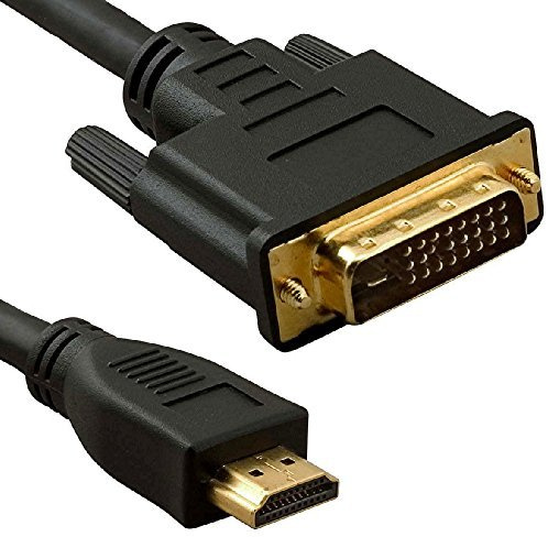 2.5m HDMI to DVI Cable (Ultra HD & 1080P Full HD) - v1.4 - 24k Gold Plated Video Lead - DVI-D (Dual Link) 24+1 Pins