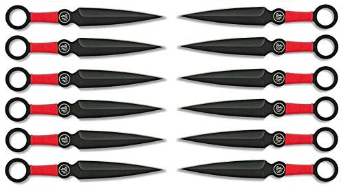 VIKING GEAR 12er Messer-Set Naruto Wurfmesser Throwing Knives - Outdoor Messer mit Etui - Gürtelmesser - Fliegende Pfeile - Kunai -