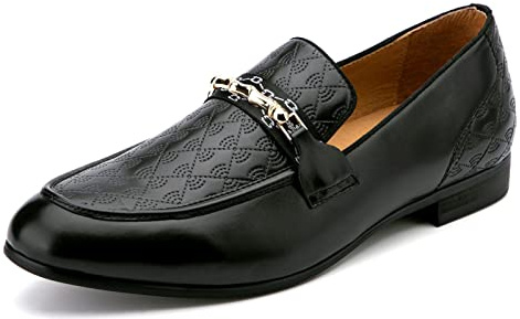MEIJIANA Herr Loafer Bröllop Mockasiner för Män Herr Läder Mockasin Klassiska Mockasiner, Svart-02, 42 EU (9 UK)