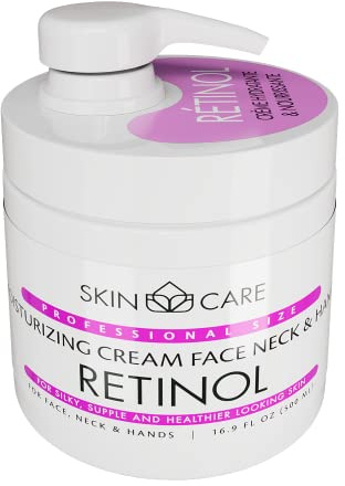 Dead Sea Collection Retinol-Pflege für Gesicht/Hals/Hände, feuchtigkeitsspendende & pflegende Creme, 16,9 fl.oz/ 500 ml (2 x 500 ml)