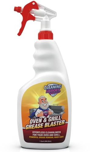 CLEANING HEROES Oven and Grill Cleaner, 32 Fl Oz - BBQ Cleaner and Degreaser - Perfect for Air Fryers, Stoves, Baked-On Grease and Food Buildup