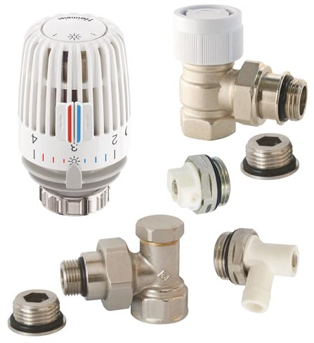 SOMATHERM FOR YOU, 601521908, Kit con testa termostatica VT0,2, completo di 2 staffe universali 3/8 (12x17) o 1/2 (15x21), Connessione universale, Accessori per radiatore