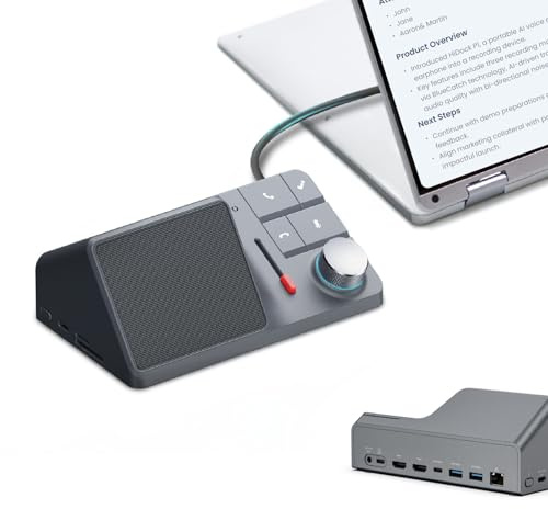 Docking Station H1 11-in-1 USB-C Con Registratore Vocale AI, Trascrizione E Sintesi Gratuite, Doppio HDMI 4K@60Hz, PD 118W, Ethernet 2,5Gbps, Dati 10Gbps, Lettore SD/MicroSD 4.0