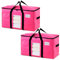 TAILI Moving Bags Extra Large,Heavy Duty Storage Bags with Zips for Clothes,Clear Window & Reinforced Handles,Beddings,Duvets,Travel,Camping,moving,Loft Storage（2 Pack pink）
